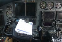 N2616X @ KRHV - The cockpit of a transient Cessna 414A Chancellor, N2616X. - by Chris L.