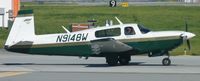 N9148W @ KSJC - A 1991 Mooney M20M taxis for full length departure at San Jose International Airport. - by Chris L.