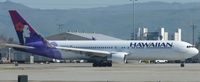 N592HA @ KSJC - A 2003 Hawaiian Airlines Boeing 767-300 with winglets taxis out for departure to Honolulu. - by Chris L.