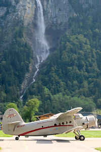 SP-ASR @ LSMM - Oltschibachfall as nice background for this PZL-Mielec built former Poland Air Force '3760'. Based in Prangins - La Cote (LSGP) and available for passenger flights. - by Grimmi