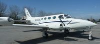 N888N @ E16 - A rare 1973 transient Cessna 340 sits on the ramp at South County, getting ready for its departure in 4 hours. - by Chris L.