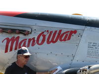 N44727 @ CMA - 1944 North American/Aero Classics P-51D MUSTANG 'MAN-O-WAR', Packard-Rolls Royce V-1650-3 MERLIN 1,695 Hp, logo - by Doug Robertson