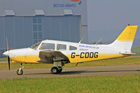 G-CDDG @ EGFF - Visiting Cherokee Warrior II, Aeros, Wellesbourne Mountford based, previously HB-PLU, G-CDDG, seeked parked up.