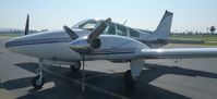 N1835B @ KRHV - A transient 1977 Beechcraft Baron 55 sitting at the transient ramp for lunch. - by Chris L.