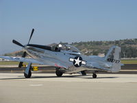 N514DK @ CMA - 1945 North American P-51D-25 MUSTANG, Packard Rolls V-1650 1,490 Hp, Limited class, taxi - by Doug Robertson