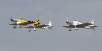 G-EGRV @ EGFH - Team Raven formation takeoff from Runway 22. Raven 3 (G-EGRV) formates on Raven 1 (G-MAXV) with Raven 2 (G-VFDS). - by Roger Winser
