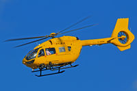 G-HEMC @ EGFH - Visiting EC-145, East Anglian Air Ambulance, call sign redhead 79, previously D-HADM, seen shortly after lifting from the Wales Air Ambulance base. - by Derek Flewin