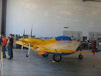 N9MB @ CMA - 1945 Northrop FLYING WING N9M, two Franklin XO-540-7 300 Hp pushers, long, hard, costly restoration by Planes of Fame-Chino. Prototype for XB37 bomber, Experimental class. Pilot & bombardier in tandem seating. - by Doug Robertson