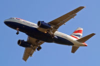 G-EUPO @ EGLL - Airbus A319-131 [1279] (British Airways) Home~G 09/05/2011. On approach 27R.