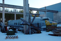 PR-2 @ EFJY - Pembroke C53 of the Finnish Air Force in storage in pieces behind the Aviation Museum of Central Finland in Tikkakoski. - by Van Propeller