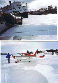 N7234W - 1991 Landing on Moosehead Lake, ice, no snow yet. - by Robert Finlay