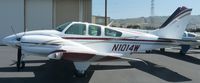 N1014W @ KRHV - A beautiful 1973 Baron 55 sitting in front of the Lafferty Aircraft Sales hangar waiting to be sold. - by Chris L.