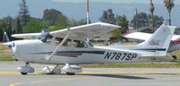 N787SP @ KRHV - A local 2001 Cessna 172SP stuck on taxiway Y with a flat tire. - by Chris L.