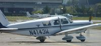 N4143W @ KRHV - A local 1967 Piper Cherokee taxing out from the south tie downs for a quick VFR flight from Reid Hillview. - by Chris L.