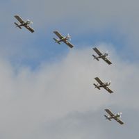 G-MAXV @ EGFH - Approaching Runway 22 at Swansea Airport leading Team Raven in a 5-ship formation. - by Roger Winser