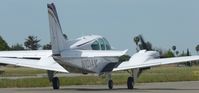 N1014W @ KRHV - A local 1973 Beechcraft Baron 55 taxing down Z heading back to the Lafferty Aircraft Sales hangar. - by Chris L.