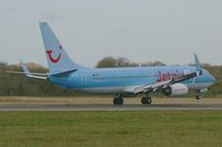 OO-JPT @ LFRB - Boeing 737-8K5, Landing rwy 07R, Brest-Bretagne airport (LFRB-BES) - by Yves-Q
