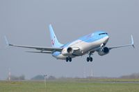 OO-JEF @ LFRB - Boeing 737-8K5, Take-off rwy 07R, Brest-Bretagne airport (LFRB-BES) - by Yves-Q