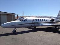 N560JZ @ KRHV - A rare transient 1990 Cessna Citation Ultra sitting in front of the Lafferty Aircraft Sales hangar. - by Chris L.
