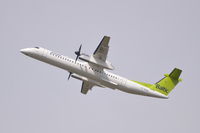 YL-BAQ @ EGSH - Air Baltic DHC-8 departing from Norwich. - by Graham Reeve