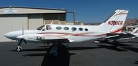N300CG @ KRHV - A 1978 Cessna 414A Chancellor sitting in front of the Lafferty Aircraft Sales hangar waiting to be sold. - by Chris L.