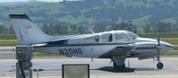 N35NS @ KLVK - A local 1975 Beechcraft Baron 55 sitting on the ramp at Livermore Municipal Airport. - by Chris L.