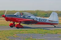G-BXRF @ EGFH - Visiting Super Emeraude, Margam-Old Park Farm based, previously F-BMJG, OO-NSF, seen shortly after landing on runway 22. - by Derek Flewin