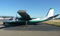N685TT @ KRHV - A local 1973 Aero Commander 500 sitting near the Victory Aero hangar. It has been sitting here ever since it crashed through the fence after it lost its breaks. Copy and paste this link for more info on the crash: https://www.youtube.com/watch?v=8K59lqjie - by Chris L.
