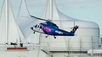C-GHJL @ CBC7 - Helijet just approaching Vancouver Harbour Heliport.