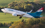 LX-LGQ @ EDDR - departure to Hamburg via RW27 - by Friedrich Becker