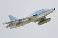C-FUKW @ LFRJ - Apache Aviation Hawker Hunter T.68,  Take-off Rwy 08, Landivisiau Naval Air Base (LFRJ) - by Yves-Q