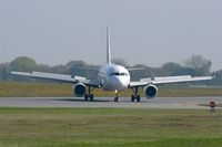 F-GUGN @ LFRB - Airbus A318-111, Taxiing to boarding area, Brest-Bretagne airport (LFRB-BES) - by Yves-Q