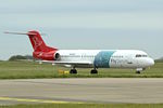 PH-MJP @ EGGW - Denim Air's 1994 Fokker F100, c/n: 11505 at Luton - by Terry Fletcher
