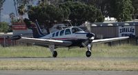 N171PF @ KRHV - A local 1980 Beechcraft Bonanza A36 Turbo Charged taking off on runway 31R. - by Chris L.