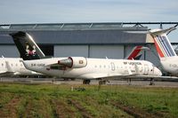 5X-UGE @ LFRU - Canadair Regional Jet CRJ-200ER, BritAir parking area, Morlaix-Ploujean airport (LFRU-MXN) - by Yves-Q