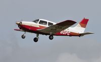G-BOPC @ EGFH - Visiting Cherokee Warrior operated by Aeros Flight Training departing Runway 22. - by Roger Winser