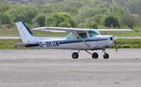 G-BKGW @ EGFH - Visiting Reims/Cessna F152 operated by the Leicestershire Aero Club. - by Roger Winser
