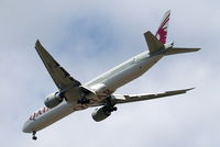 A7-BEA @ EGLL - Boeing 777-3DZER [41779] (Qatar Airways) Home~G 15/07/2014. On approach 27R.