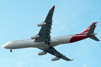3B-NBJ @ EGLL - Airbus A340-313X [800] (Air Mauritius) Home~G 26/07/2014. On approach 27R. - by Ray Barber