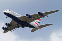 G-XLEE @ EGLL - Airbus A380-841 [148] (British Airways) Home~G 26/07/2014. On approach 27R. - by Ray Barber