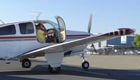 N3713Q @ KRHV - A transient 1966 Beechcraft Bonanza V35 getting ready to depart at Reid Hillview Airport. - by Chris Leipelt