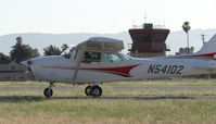N54102 @ KRHV - A local 1981 Cessna 172P taxing down Y for more patterns at Reid Hillview. - by Chris Leipelt
