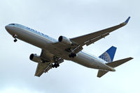 N677UA @ EGLL - Boeing 767-322ER [30029] (United Airlines) Home~G 17/07/2014. On approach 27R.