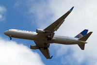 N677UA @ EGLL - Boeing 767-322ER [30029] (United Airlines) Home~G 17/07/2014. On approach 27R.