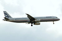 SX-DGP @ EGLL - Airbus A321-232 [3302] (Aegean Airlines) Home~G 29/07/2014. On approach 27L.