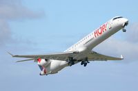 F-HMLK @ LFRB - Canadair CRJ-1000, Take off rwy 07R, Brest-Bretagne airport (LFRB-BES) - by Yves-Q