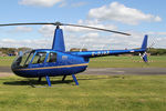 G-OJAZ @ EGBR - Robinson R44 II at The Real Aeroplane Club's Auster Fly-In, Breighton Airfield, May 4th 2015. - by Malcolm Clarke