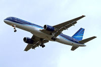 4K-AZ11 @ EGLL - Boeing 757-22L [29305] (Azerbaijan Airlines) Home~G 18/08/2014. On approach 27R.