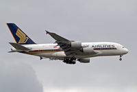 9V-SKR @ EGLL - Airbus A380-841 [082] (Singapore Airlines) Home~G 21/08/2014. On approach 27L. - by Ray Barber