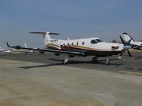 N124PS @ KTLR - Duck Pond Aviation (San Jose, CA) Pilatus PC-12/45 in for International Ag Expo 2014 - by Steve Nation